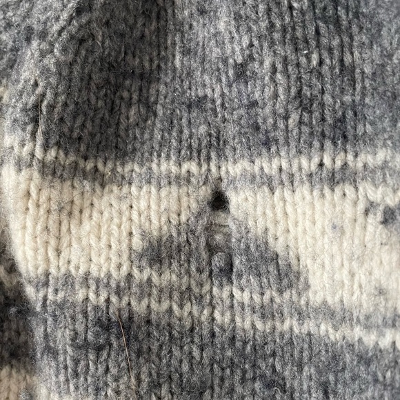 Aritzia TNA white and grey sea to sky WOOL Zip up sweater size Medium NWOT - Picture 3 of 7